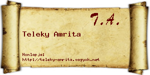 Teleky Amrita névjegykártya